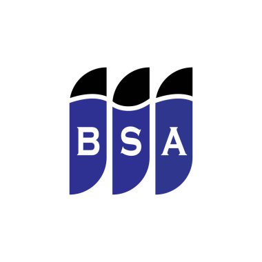 Beyaz arka planda BSA harf logosu tasarımı. Yaratıcı modern BSA harf logosu tasarımı. Vektör tasarımı.