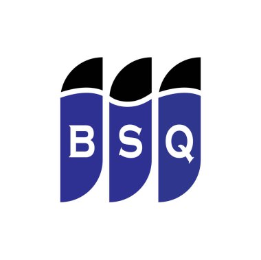 Beyaz arka planda BSQ harfi logo tasarımı. Yaratıcı modern BSQ harf logosu tasarımı. Vektör tasarımı.