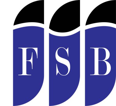 Beyaz arka planda FSB harfi logo tasarımı. Yaratıcı modern FSB harfi logo tasarımı. Vektör tasarımı.