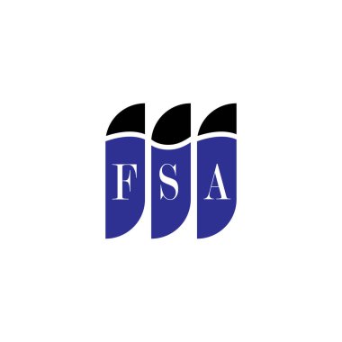 Beyaz arka planda FSA harf logosu tasarımı. Yaratıcı modern FSA harf logosu tasarımı. Vektör tasarımı.