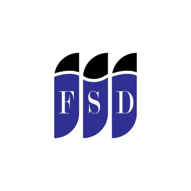 Beyaz arka planda FSD mektup logosu tasarımı. Yaratıcı modern FSD harf logosu tasarımı. Vektör tasarımı.