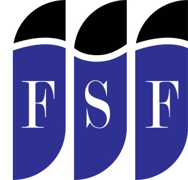 Beyaz arka planda FSF harf logosu tasarımı. Yaratıcı modern FSF harf logosu tasarımı. Vektör tasarımı.