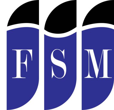 Beyaz arkaplanda FSM harf logosu tasarımı. Yaratıcı modern FSM harf logosu tasarımı. Vektör tasarımı.