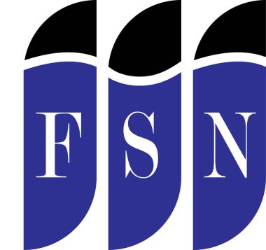 Beyaz arka planda FSN harf logosu tasarımı. Yaratıcı modern FSN harf logosu tasarımı. Vektör tasarımı.