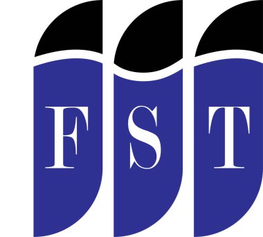 Beyaz arka planda FST harfi logo tasarımı. Yaratıcı modern FST harf logosu tasarımı. Vektör tasarımı.