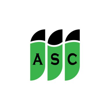 Beyaz arka planda ASC harf logosu tasarımı. Yaratıcı modern ASC harf logosu tasarımı. Vektör tasarımı.