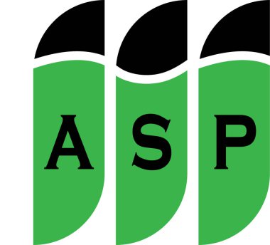 Beyaz arkaplanda ASP harf logosu tasarımı. Yaratıcı modern ASP harf logosu tasarımı. Vektör tasarımı.