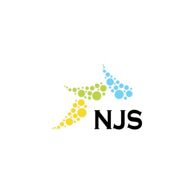 Beyaz arka planda NJS harf logosu tasarımı. Yaratıcı modern NJS harf logosu tasarımı. Vektör tasarımı.