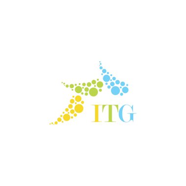 Beyaz arkaplanda ITG harf logosu tasarımı. Yaratıcı modern ITG harf logosu tasarımı. Vektör tasarımı.