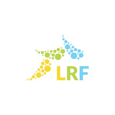 Beyaz arka planda LRF harf logosu tasarımı. Yaratıcı modern LRF harf logosu tasarımı. Vektör tasarımı.