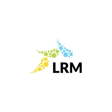 Beyaz arkaplanda LRM harf logosu tasarımı. Yaratıcı modern LRM harf logosu tasarımı. Vektör tasarımı.