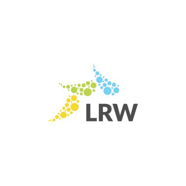 Beyaz arkaplanda LRW harf logosu tasarımı. Yaratıcı modern LRW harf logosu tasarımı. Vektör tasarımı.
