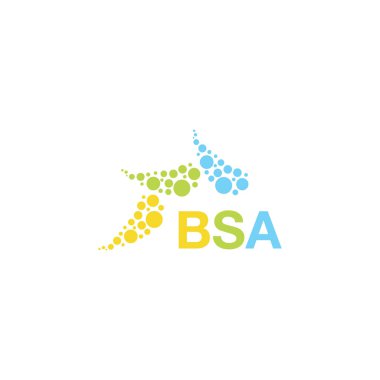 Beyaz arka planda BSA harf logosu tasarımı. Yaratıcı modern BSA harf logosu tasarımı. Vektör tasarımı.