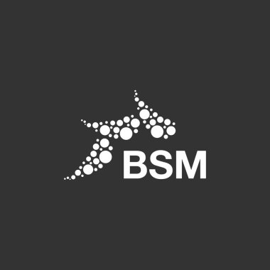 Beyaz arkaplanda BSM harf logosu tasarımı. Yaratıcı modern BSM harf logosu tasarımı. Vektör tasarımı.