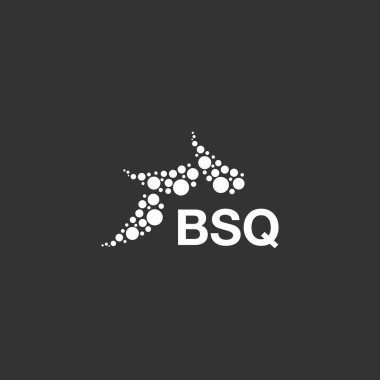 Beyaz arka planda BSQ harfi logo tasarımı. Yaratıcı modern BSQ harf logosu tasarımı. Vektör tasarımı.