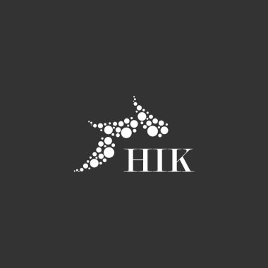 Beyaz arka planda HIK harf logosu tasarımı. Yaratıcı modern HIK harf logosu tasarımı. Vektör tasarımı.