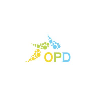 Beyaz arka planda OPD mektup logosu tasarımı. Yaratıcı modern OPD mektup logosu tasarımı. Vektör tasarımı.