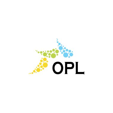 Beyaz arkaplanda OPL harf logosu tasarımı. Yaratıcı modern OPL harf logosu tasarımı. Vektör tasarımı.