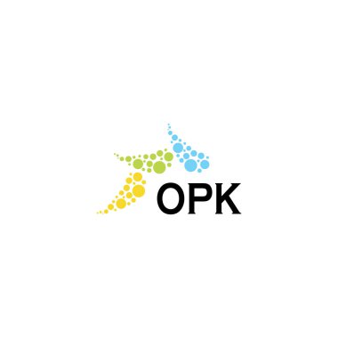 Beyaz arkaplanda OPK harf logosu tasarımı. Yaratıcı modern OPK harf logosu tasarımı. Vektör tasarımı.