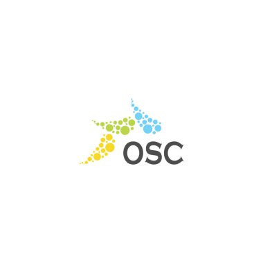 Beyaz arka planda OSC harf logosu tasarımı. Yaratıcı modern OSC harf logosu tasarımı. Vektör tasarımı.