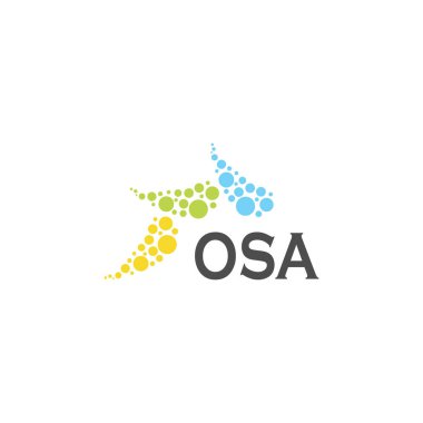 Beyaz arka planda OSA harf logosu tasarımı. Yaratıcı modern OSA harf logosu tasarımı. Vektör tasarımı.