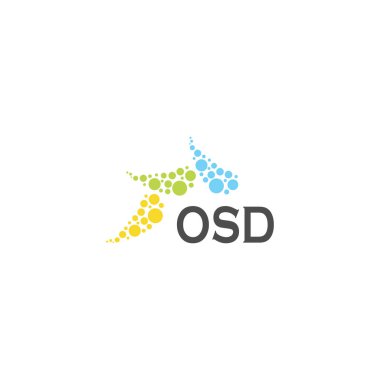 Beyaz arka planda OSD harf logosu tasarımı. Yaratıcı modern OSD harf logosu tasarımı. Vektör tasarımı.