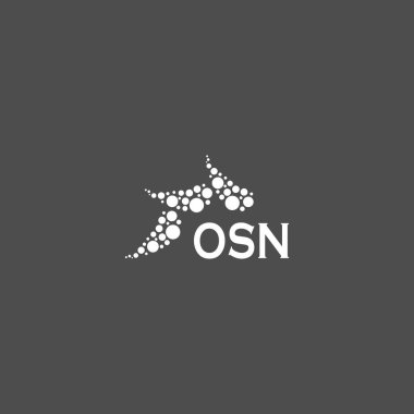 Beyaz arka planda OSN harf logosu tasarımı. Yaratıcı modern OSN harf logosu tasarımı. Vektör tasarımı.