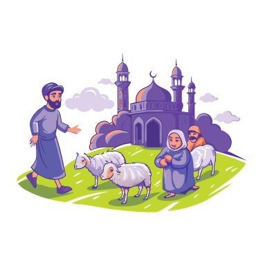 Kutsal Kurban El Adah İllüstrasyon