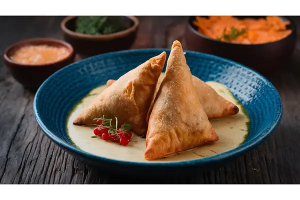 stock image indian indian food tikka masala with samosa and samosa. served with samtikka masala, indian tikka masala, samosa /