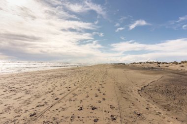 Seaside beach landscape view at Espiguette, Camargue, france in early spring clipart