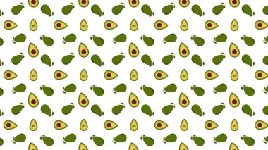 Renkli el çizimi meyveler ve avokado desenli vektörsüz desen