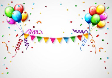 Renkli doğum günü balonları. vektör illüstrasyonu.