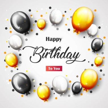 Balonlu Mutlu Yıllar Partisi Sancağının vektör illüstrasyonu