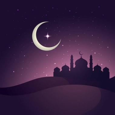 Ayı ve yıldızları olan raamadan kareem camii.