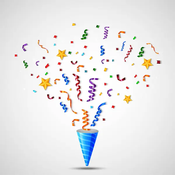 Parti şapkası ve flamalı renkli konfeti