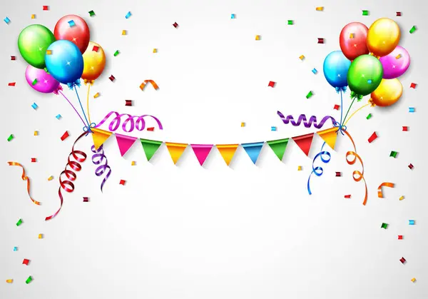 Renkli doğum günü balonları. vektör illüstrasyonu.