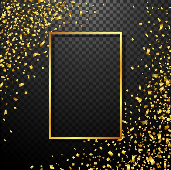 Düşen metalik altın parıltı ve konfeti parçalarıyla lüks bir kutlama arka planı