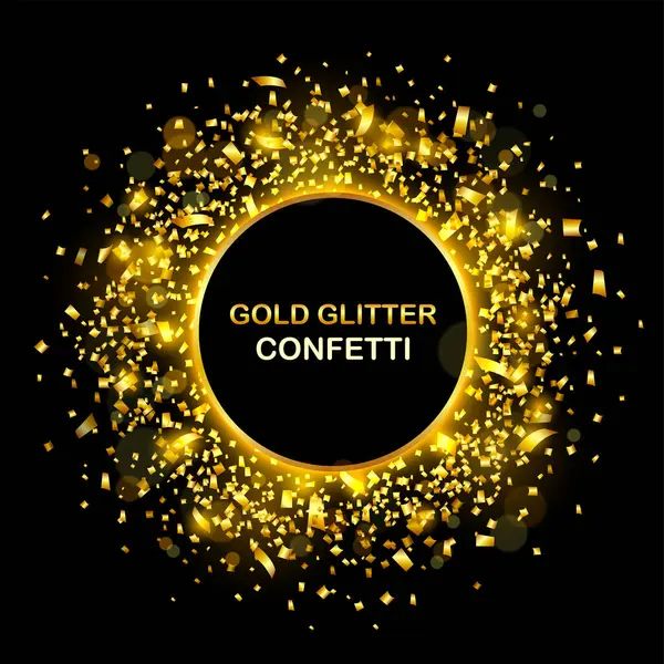 Düşen metalik altın parıltı ve konfeti parçalarıyla lüks bir kutlama arka planı