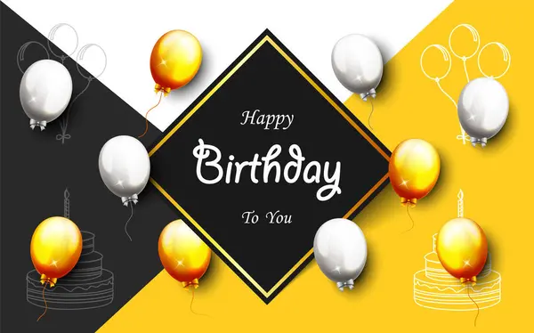 Balonlu Mutlu Yıllar Partisi Sancağının vektör illüstrasyonu