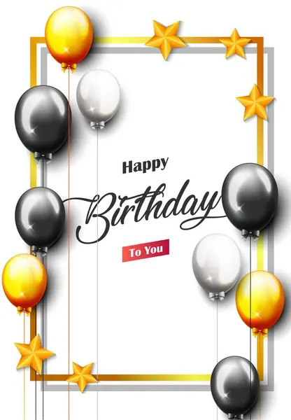 Balonlu Mutlu Yıllar Partisi Sancağının vektör illüstrasyonu