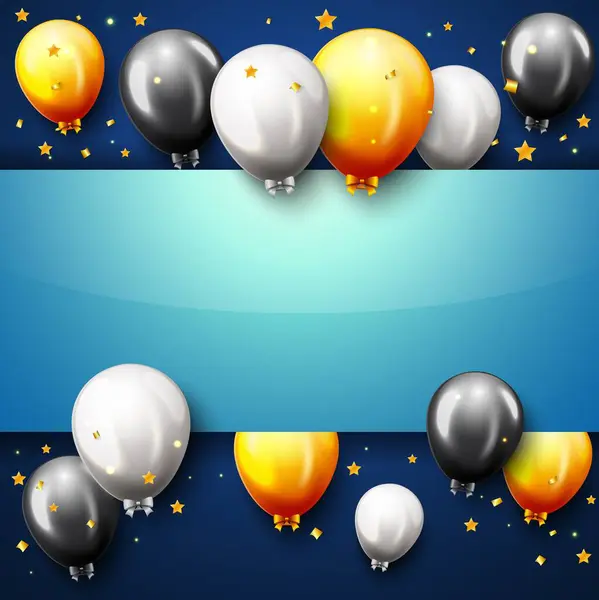 Balonlu Mutlu Yıllar Partisi Sancağının vektör illüstrasyonu