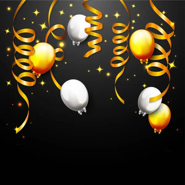 Vector Illustration Celebration Party Banner Balloons — Stock Vector
