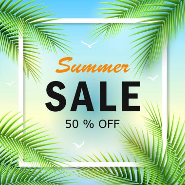 Yaz indirimi afiş tasarımı. vektör illüstrasyonu.