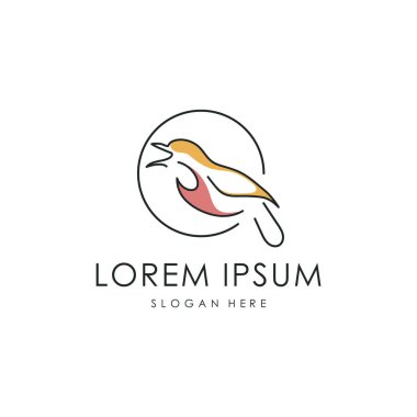 Modern kuş logo tasarım kavramı şablonu