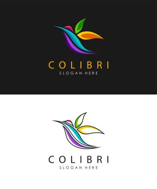 Colibri kuşlarının logosunun vektör çizimi