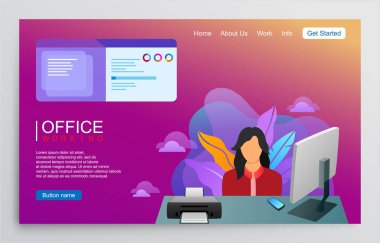 modern izometrik ofis içi, pazarlama kavramı