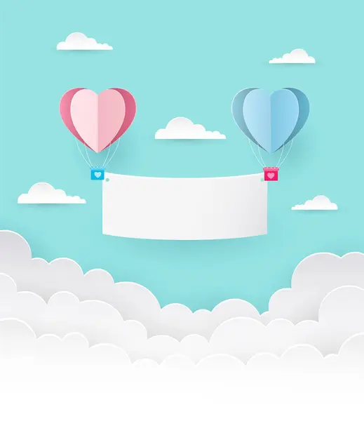 Kağıt biçiminde Sevgililer Günü arkaplanının vektör çizimi