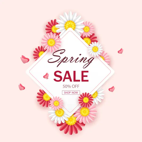 Güzel çiçekli bahar satışı arka planı