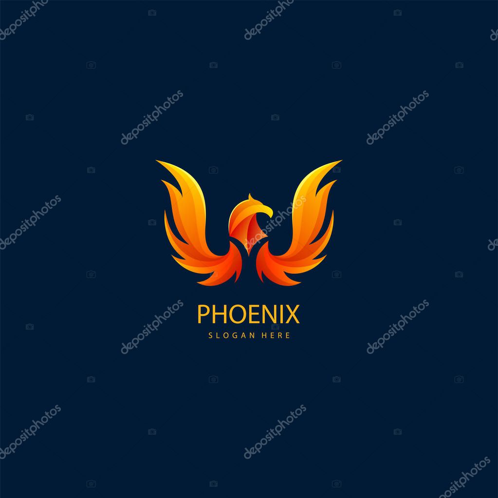 Luxury phoenix logo concept. best phoenix bird logo design