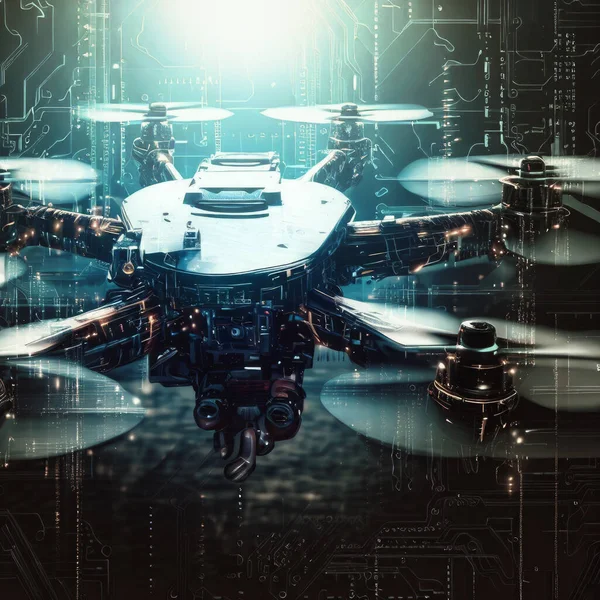 Drone Alta Tecnologia Futuro — Fotografia de Stock